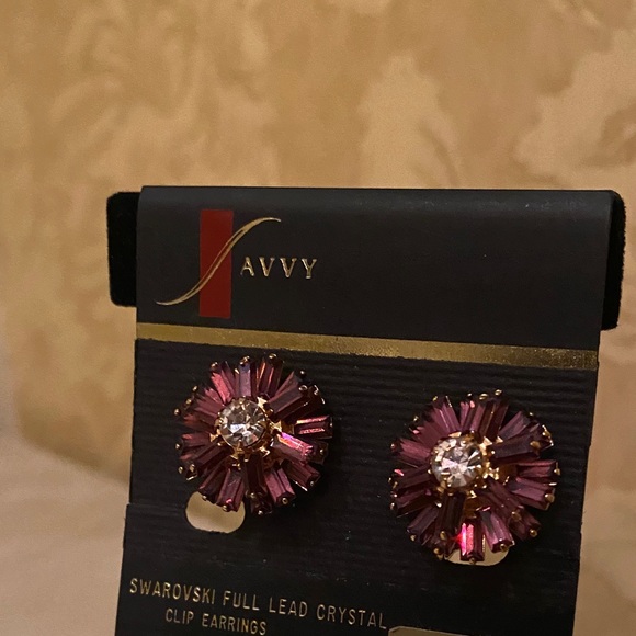NEW. Swarovski Crystal Clip Earrings